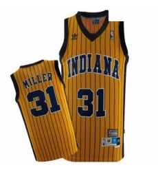 Mens Mitchell and Ness Indiana Pacers 31 Reggie Miller Authentic Gold Throwback NBA Jersey Mens Mitchell and Ness Indiana Pacers 31 Reggie Miller Authentic Gold Throwback NBA Jersey