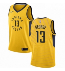 Mens Nike Indiana Pacers 13 Paul George Swingman Gold NBA Jersey Statement Edition Mens Nike Indiana Pacers 13 Paul George Swingman Gold NBA Jersey Statement Edition