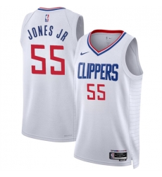 Men Los Angeles Clippers 55 Derrick Jones Jr White Association Edition Stitched Jersey Men Los Angeles Clippers 55 Derrick Jones Jr White Association Edition Stitched Jersey