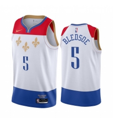 Men Nike New Orleans Pelicans 5 Eric Bledsoe White NBA Swingman 2020 21 City Edition Jersey Men Nike New Orleans Pelicans 5 Eric Bledsoe White NBA Swingman 2020 21 City Edition Jersey
