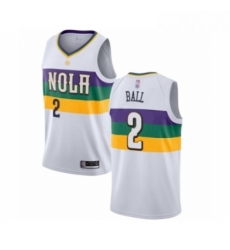 Mens New Orleans Pelicans 2 Lonzo Ball Authentic White Basketball Jersey City Edition Mens New Orleans Pelicans 2 Lonzo Ball Authentic White Basketball Jersey City Edition