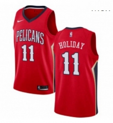 Mens Nike New Orleans Pelicans 11 Jrue Holiday Swingman Red Alternate NBA Jersey Statement Edition Mens Nike New Orleans Pelicans 11 Jrue Holiday Swingman Red Alternate NBA Jersey Statement Edition