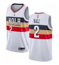 Pelicans #2 Lonzo Ball White Basketball Swingman Earned Edition Jersey Pelicans #2 Lonzo Ball White Basketball Swingman Earned Edition Jersey