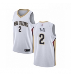 Womens New Orleans Pelicans 2 Lonzo Ball Swingman White Basketball Jersey Association Edition Womens New Orleans Pelicans 2 Lonzo Ball Swingman White Basketball Jersey Association Edition