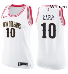 Womens Nike New Orleans Pelicans 10 Tony Carr Swingman White Pink Fashion NBA Jersey Womens Nike New Orleans Pelicans 10 Tony Carr Swingman White Pink Fashion NBA Jersey