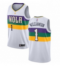 Youth Nike New Orleans Pelicans 1 Zion Williamson White NBA Swingman City Edition 2018 19 Jersey Youth Nike New Orleans Pelicans 1 Zion Williamson White NBA Swingman City Edition 2018 19 Jersey