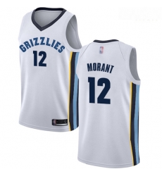 Grizzlies #12 Ja Morant White Basketball Swingman Association Edition Jersey Grizzlies #12 Ja Morant White Basketball Swingman Association Edition Jersey