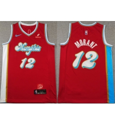 Men Memphis Grizzlies 12 Ja Morant Red 2024 25 City Edition Stitched Basketball Jersey Men Memphis Grizzlies 12 Ja Morant Red 2024 25 City Edition Stitched Basketball Jersey