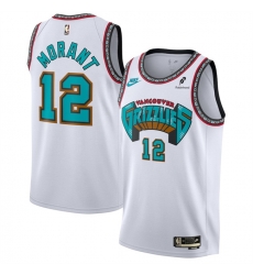 Men Memphis Grizzlies 12 Ja Morant White 2024 25 Classic Edition Swingman Stitched Basketball Jersey Men Memphis Grizzlies 12 Ja Morant White 2024 25 Classic Edition Swingman Stitched Basketball Jersey