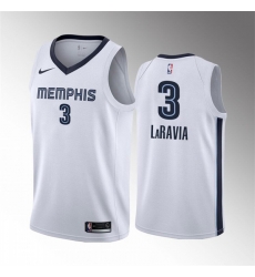 Men Memphis Grizzlies 3 Jake LaRavia White Swingman Stitched Basketball Jersey Men Memphis Grizzlies 3 Jake LaRavia White Swingman Stitched Basketball Jersey