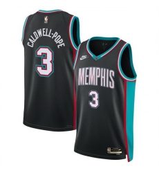 Men Memphis Grizzlies 3 Kentavious Caldwell Pope Kentavious Caldwell Pope Black 2025 Classic Edition Stitched Basketball Jersey
