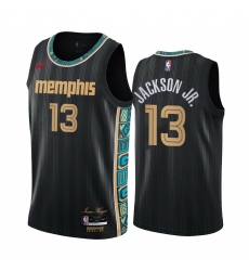 Men Nike Memphis Grizzlies 13 Jaren Jackson Jr Black NBA Swingman 2020 21 City Edition Jersey Men Nike Memphis Grizzlies 13 Jaren Jackson Jr Black NBA Swingman 2020 21 City Edition Jersey