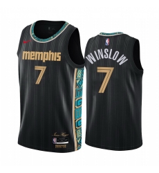 Men Nike Memphis Grizzlies 7 Justise Winslow Black NBA Swingman 2020 21 City Edition Jersey Men Nike Memphis Grizzlies 7 Justise Winslow Black NBA Swingman 2020 21 City Edition Jersey