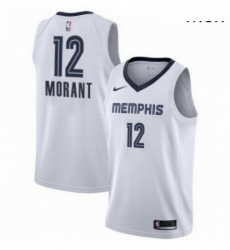 Mens Nike Memphis Grizzlies 12 Ja Morant White NBA Swingman Association Edition Jersey Mens Nike Memphis Grizzlies 12 Ja Morant White NBA Swingman Association Edition Jersey
