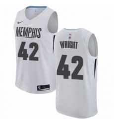 Mens Nike Memphis Grizzlies 42 Lorenzen Wright Swingman White NBA Jersey City Edition Mens Nike Memphis Grizzlies 42 Lorenzen Wright Swingman White NBA Jersey City Edition