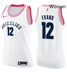 Womens Nike Memphis Grizzlies 12 Tyreke Evans Swingman WhitePink Fashion NBA Jersey Womens Nike Memphis Grizzlies 12 Tyreke Evans Swingman WhitePink Fashion NBA Jersey