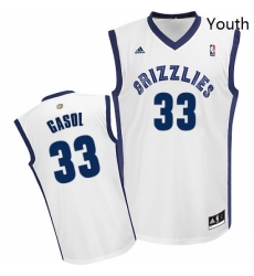 Youth Adidas Memphis Grizzlies 33 Marc Gasol Swingman White Home NBA Jersey Youth Adidas Memphis Grizzlies 33 Marc Gasol Swingman White Home NBA Jersey