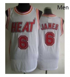 Miami Heat 6 LeBron James White Hardwood Classics Revolution 30 NBA Jerseys Miami Heat 6 LeBron James White Hardwood Classics Revolution 30 NBA Jerseys