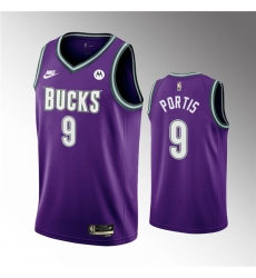Men Milwaukee Bucks 9 Bobby Portis 2022 23 Purple Classic Edition Swingman Stitched Basketball Jersey Men Milwaukee Bucks 9 Bobby Portis 2022 23 Purple Classic Edition Swingman Stitched Basketball Jersey