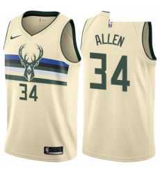 Mens Nike Milwaukee Bucks 34 Ray Allen Authentic Cream NBA Jersey City Edition Mens Nike Milwaukee Bucks 34 Ray Allen Authentic Cream NBA Jersey City Edition