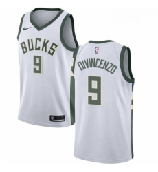 Mens Nike Milwaukee Bucks 9 Donte DiVincenzo Swingman White NBA Jersey Association Edition Mens Nike Milwaukee Bucks 9 Donte DiVincenzo Swingman White NBA Jersey Association Edition