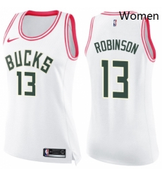 Womens Nike Milwaukee Bucks 13 Glenn Robinson Swingman WhitePink Fashion NBA Jersey Womens Nike Milwaukee Bucks 13 Glenn Robinson Swingman WhitePink Fashion NBA Jersey