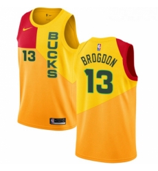 Youth Nike Milwaukee Bucks 13 Malcolm Brogdon Swingman Yellow NBA Jersey City Edition Youth Nike Milwaukee Bucks 13 Malcolm Brogdon Swingman Yellow NBA Jersey City Edition