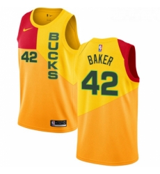 Youth Nike Milwaukee Bucks 42 Vin Baker Swingman Yellow NBA Jersey City Edition Youth Nike Milwaukee Bucks 42 Vin Baker Swingman Yellow NBA Jersey City Edition