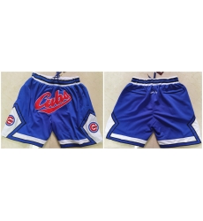 Men Chicago Cubs Team Logo Royal Just Don Pocket Baseball Shorts Men Chicago Cubs Team Logo Royal Just Don Pocket Baseball Shorts