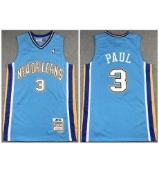 Men New Orleans Hornets 3 Chris Paul 2005 06 Light Blue Throwback Stitched Jersey Men New Orleans Hornets 3 Chris Paul 2005 06 Light Blue Throwback Stitched Jersey