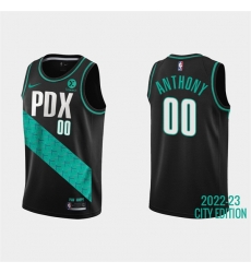 Men Portland Trail Portland Blazers 00 Carmelo Anthony 2022 23 Black City Edition Stitched Basketball Jersey Men Portland Trail Portland Blazers 00 Carmelo Anthony 2022 23 Black City Edition Stitched Basketball Jersey
