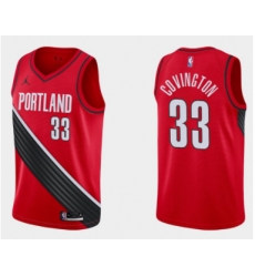Men Portland Trail Portland Blazers 33 Robert Covington Red Statement Edition Stitched Basketball Jersey Men Portland Trail Portland Blazers 33 Robert Covington Red Statement Edition Stitched Basketball Jersey