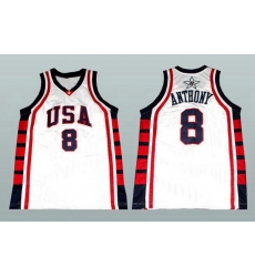 Men Team USA 8 Carmelo Anthony White Stitched Basketball Jersey Men Team USA 8 Carmelo Anthony White Stitched Basketball Jersey