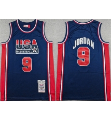 Men USA Basketball 9 Michael Jordan Navy Stitched Jersey Men USA Basketball 9 Michael Jordan Navy Stitched Jersey