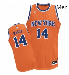 Mens Adidas New York Knicks 14 Anthony Mason Swingman Orange Alternate NBA Jersey
