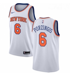 Mens Nike New York Knicks 6 Kristaps Porzingis Swingman White NBA Jersey Association Edition Mens Nike New York Knicks 6 Kristaps Porzingis Swingman White NBA Jersey Association Edition