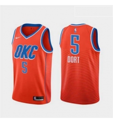 Men Nike Thunders 5 Luguentz Dort Orange City Edition Jersey Men Nike Thunders 5 Luguentz Dort Orange City Edition Jersey