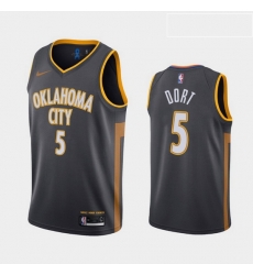 Men Nike Thunders 5 Luguentz Dort charcoal jersey Men Nike Thunders 5 Luguentz Dort charcoal jersey