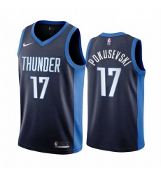 Men Oklahoma City Thunder 17 Aleksej Pokusevski Navy NBA Swingman 2020 21 Earned Edition J Men Oklahoma City Thunder 17 Aleksej Pokusevski Navy NBA Swingman 2020 21 Earned Edition J
