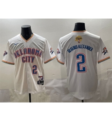 Men Oklahoma City Thunder 2 Shai Gilgeous Alexander White 2025 Finals Vapor Stitched Baseball Jersey