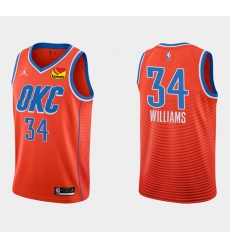Men Oklahoma City Thunder 34 Kenrich Williams Orange Stitched Basketball Jersey Men Oklahoma City Thunder 34 Kenrich Williams Orange Stitched Basketball Jersey