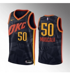 Men Oklahoma City Thunder 50 Mike Muscala Black 2023 24 City Edition Stitched Basketball Jersey Men Oklahoma City Thunder 50 Mike Muscala Black 2023 24 City Edition Stitched Basketball Jersey