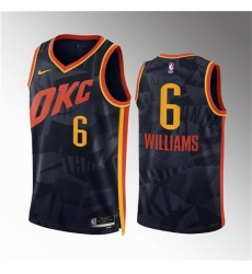 Men Oklahoma City Thunder 6 Jaylin Williams Black 2023 24 City Edition Stitched Basketball Jersey Men Oklahoma City Thunder 6 Jaylin Williams Black 2023 24 City Edition Stitched Basketball Jersey