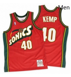 Mens Mitchell and Ness Oklahoma City Thunder 40 Shawn Kemp Swingman Red SuperSonics Throwback NBA Jersey Mens Mitchell and Ness Oklahoma City Thunder 40 Shawn Kemp Swingman Red SuperSonics Throwback NBA Jersey