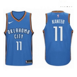 Nike NBA Oklahoma City Thunder 11 Enes Kanter Jersey 2017 18 New Season Blue Jersey 