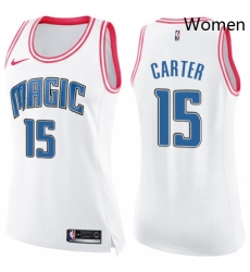 Womens Nike Orlando Magic 15 Vince Carter Swingman WhitePink Fashion NBA Jersey Womens Nike Orlando Magic 15 Vince Carter Swingman WhitePink Fashion NBA Jersey
