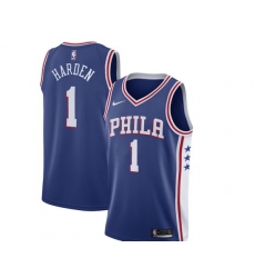 Men Philadelphia 76ers #1 James Harden Blue City edition Stitched jersey Men Philadelphia 76ers #1 James Harden Blue City edition Stitched jersey