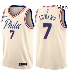 Mens Nike Philadelphia 76ers 7 Timothe Luwawu Authentic Cream NBA Jersey City Edition Mens Nike Philadelphia 76ers 7 Timothe Luwawu Authentic Cream NBA Jersey City Edition