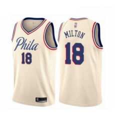 Womens Philadelphia 76ers 18 Shake Milton Swingman Cream Basketball Jersey City Edition Womens Philadelphia 76ers 18 Shake Milton Swingman Cream Basketball Jersey City Edition