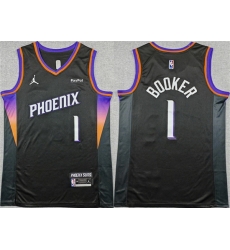 Men Phoenix Suns 1 Devin Booker Black 2025 26 Statement Edition Stitched Basketball Jersey